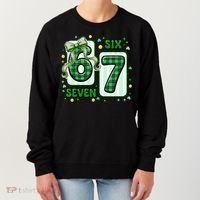 Retro St Patrick's Lucky 67 Six Seven 6-7 Meme Women's Sweatshirt thumb 0