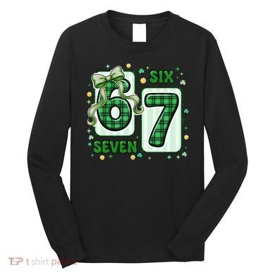 Retro St Patrick's Lucky 67 Six Seven 6-7 Meme Long Sleeve Shirt