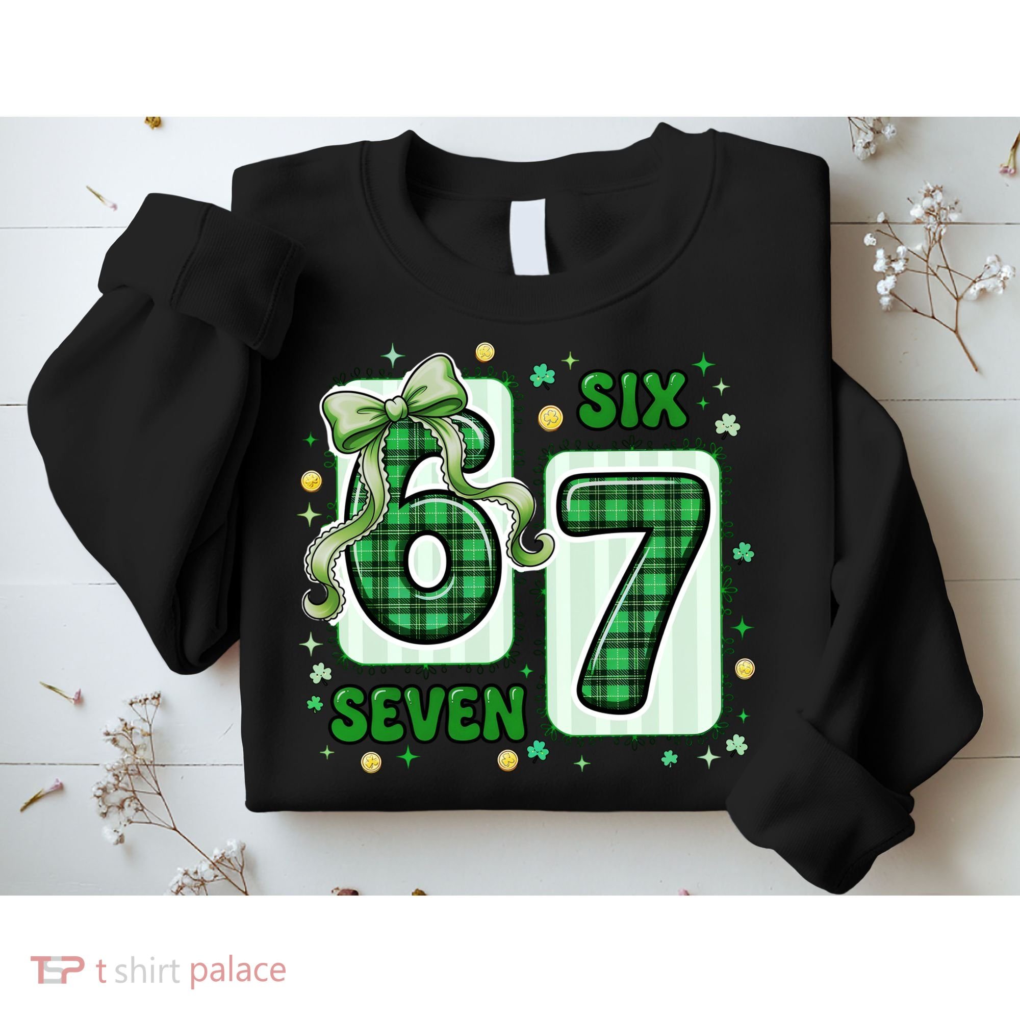 Retro St Patrick's Lucky 67 Six Seven 6-7 Meme Sweatshirt