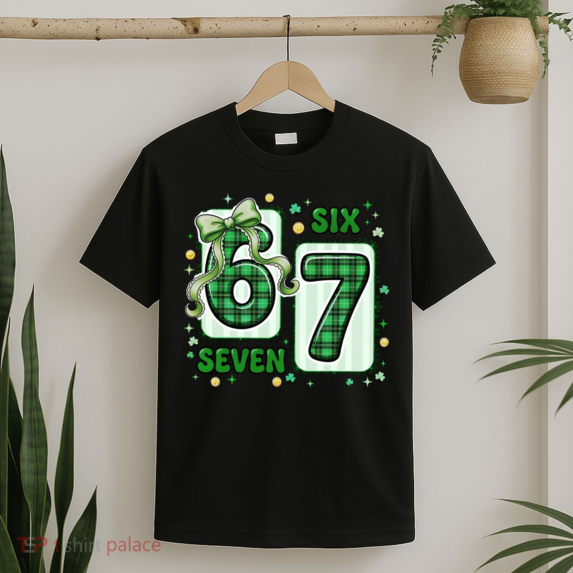 Retro St Patrick's Lucky 67 Six Seven 6-7 Meme T-Shirt