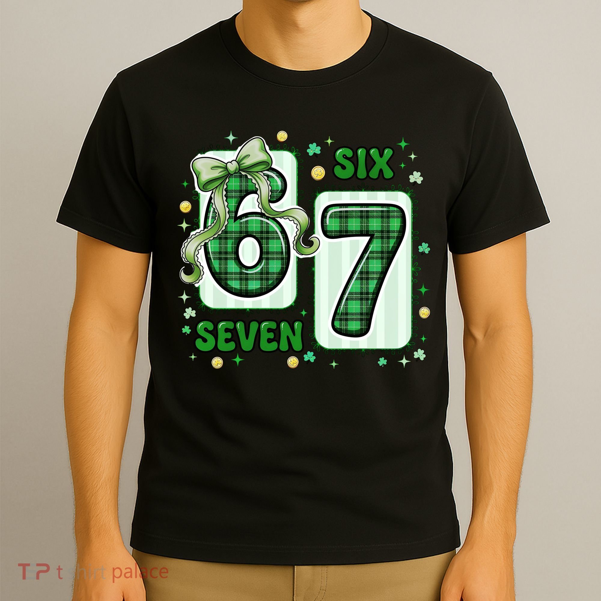 Retro St Patrick's Lucky 67 Six Seven 6-7 Meme T-Shirt
