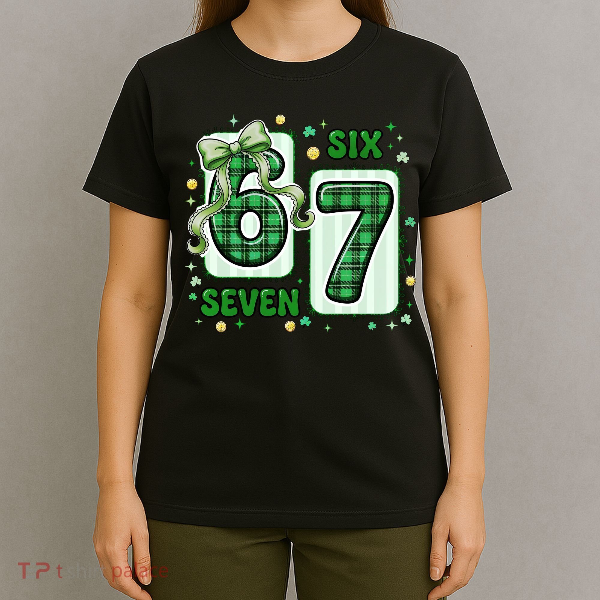 Retro St Patrick's Lucky 67 Six Seven 6-7 Meme T-Shirt