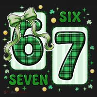 Retro St Patrick's Lucky 67 Six Seven 6-7 Meme Women's Hoodie thumb 2