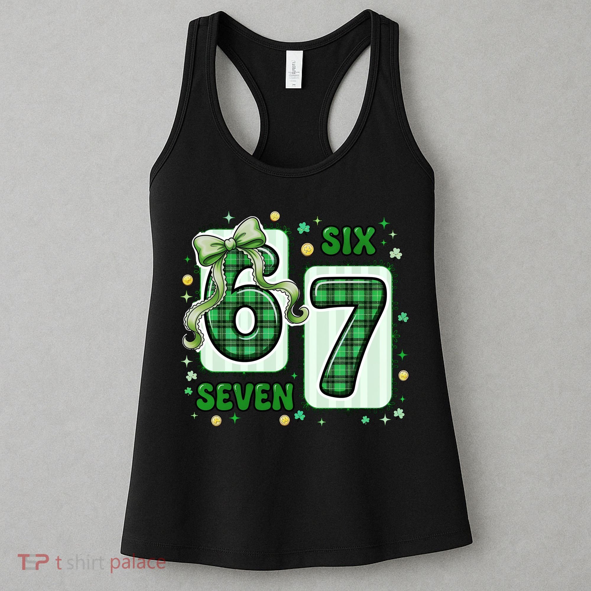 Retro St Patrick's Lucky 67 Six Seven 6-7 Meme Women's Tank Top