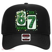 Retro St Patrick's Lucky 67 Six Seven 6-7 Meme Hat thumb 0