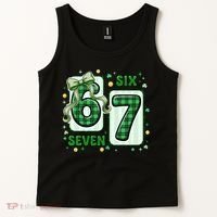 Retro St Patrick's Lucky 67 Six Seven 6-7 Meme Tank Top thumb 2