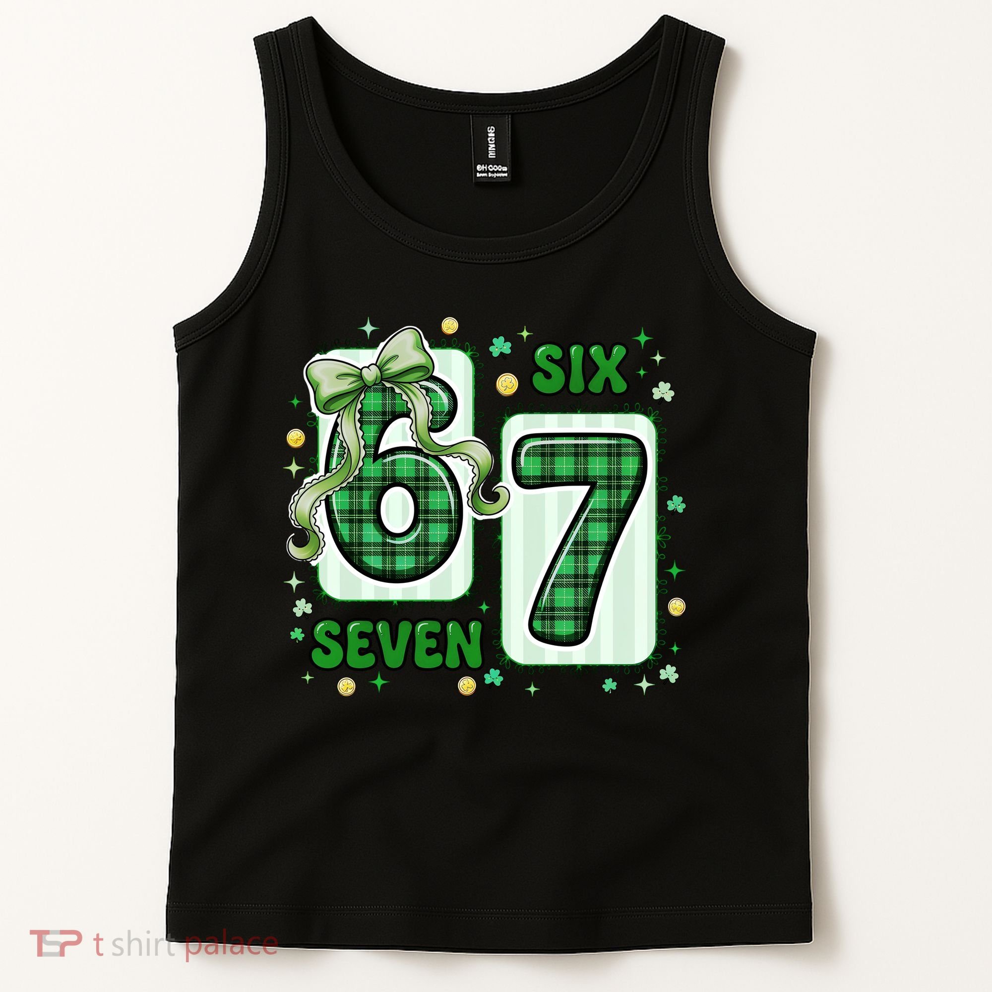 Retro St Patrick's Lucky 67 Six Seven 6-7 Meme Tank Top