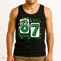 Retro St Patrick's Lucky 67 Six Seven 6-7 Meme Tank Top thumb 3