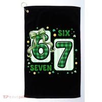 Retro St Patrick's Lucky 67 Six Seven 6-7 Meme Golf Towel thumb 0