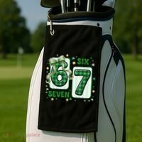 Retro St Patrick's Lucky 67 Six Seven 6-7 Meme Golf Towel thumb 2