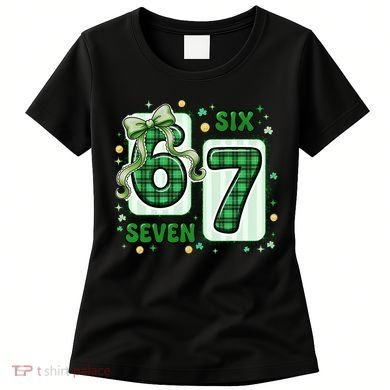 Retro St Patrick's Lucky 67 Six Seven 6-7 Meme Women's T-Shirt