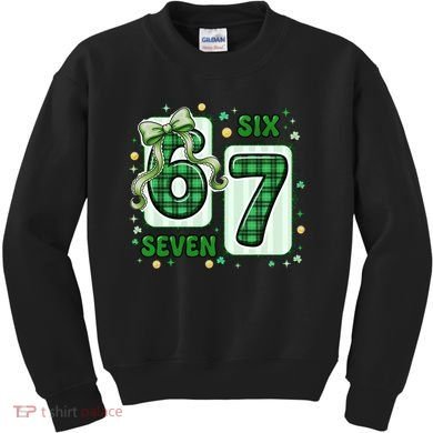 Retro St Patrick's Lucky 67 Six Seven 6-7 Meme Kids Sweatshirt