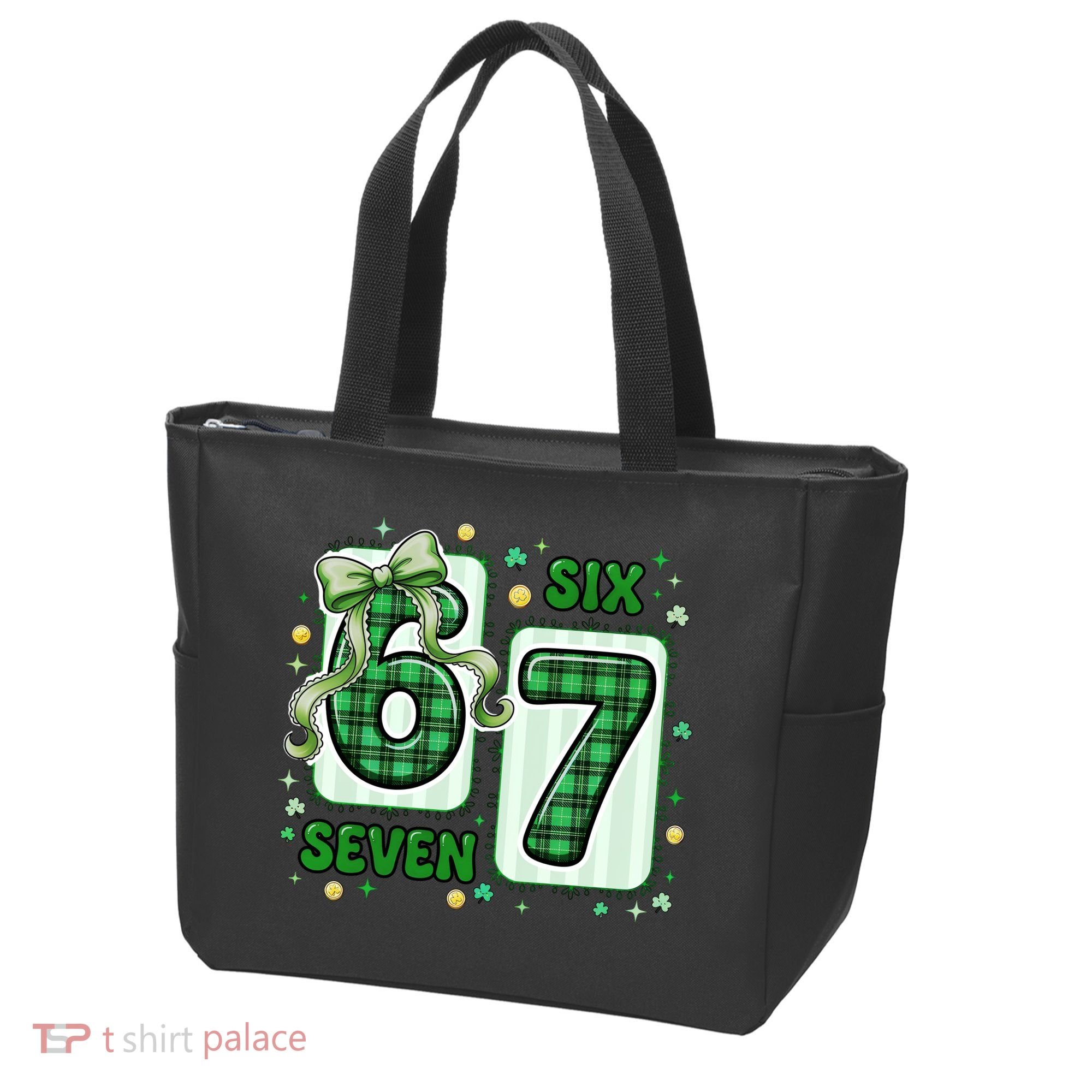 Retro St Patrick's Lucky 67 Six Seven 6-7 Meme Tote Bag