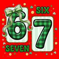 Retro St Patrick's Lucky 67 Six Seven 6-7 Meme Santa Hat thumb 1