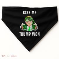 Republican St Patricks Day Kiss Me Trump Won For USA-Made Doggie Bandana thumb 0