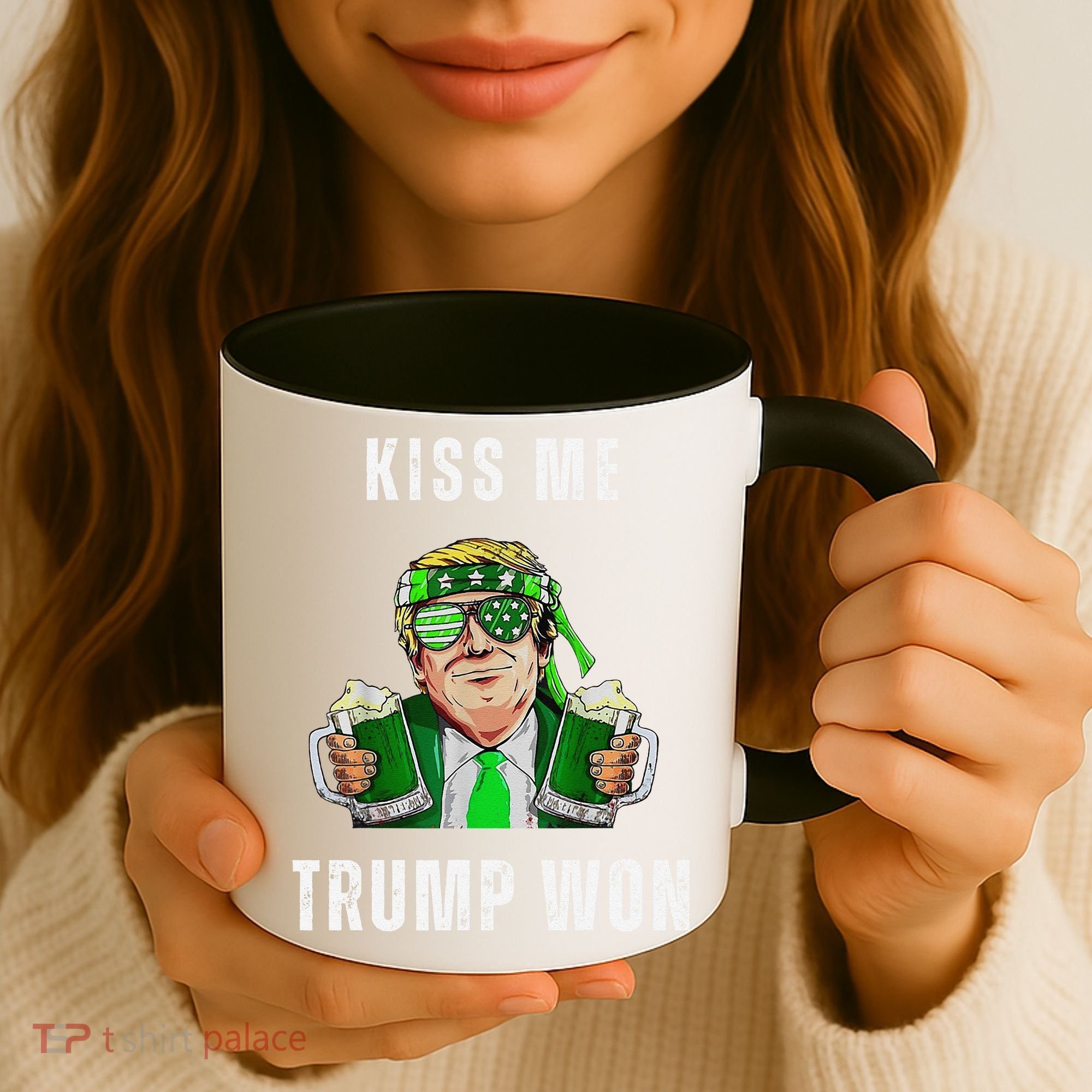 Republican St Patricks Day Kiss Me Trump Won For Coffee Mug