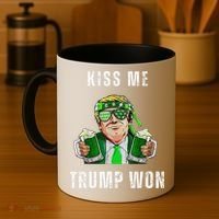 Republican St Patricks Day Kiss Me Trump Won For Coffee Mug thumb 4