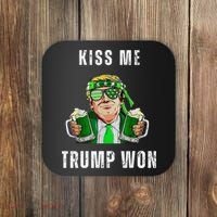 Republican St Patricks Day Kiss Me Trump Won For Coaster thumb 0