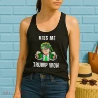 Republican St Patricks Day Kiss Me Trump Won For Women's Tank Top thumb 2