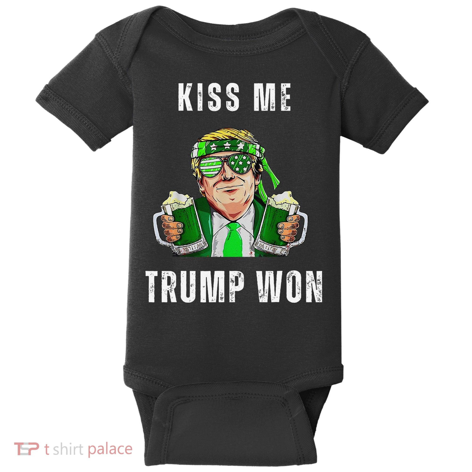 Republican St Patricks Day Kiss Me Trump Won For Baby Bodysuit
