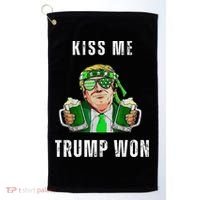 Republican St Patricks Day Kiss Me Trump Won For Golf Towel thumb 0