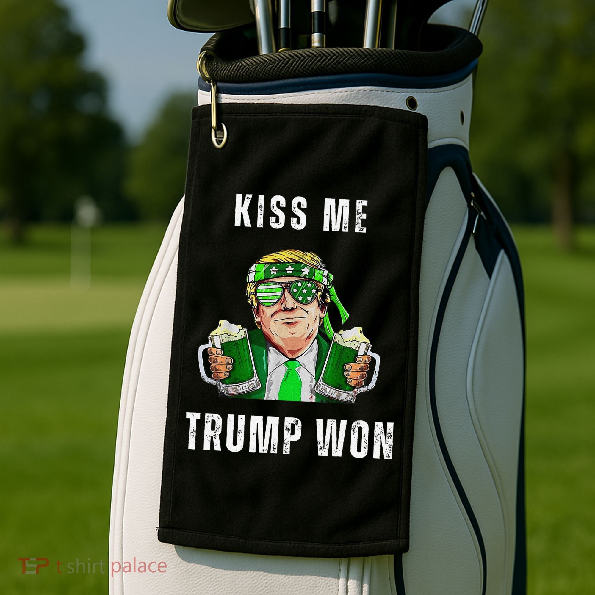 Republican St Patricks Day Kiss Me Trump Won For Golf Towel