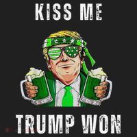 Republican St Patricks Day Kiss Me Trump Won For Golf Towel thumb 3