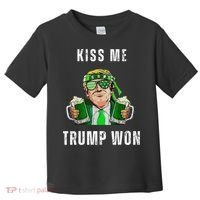 Republican St Patricks Day Kiss Me Trump Won For Toddler T-Shirt thumb 0