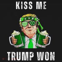 Republican St Patricks Day Kiss Me Trump Won For Visor thumb 3