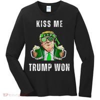 Republican St Patricks Day Kiss Me Trump Won For Women's Long Sleeve Shirt thumb 0