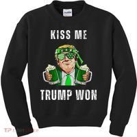 Republican St Patricks Day Kiss Me Trump Won For Kids Sweatshirt thumb 0