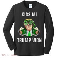 Republican St Patricks Day Kiss Me Trump Won For Kids Long Sleeve Shirt thumb 0