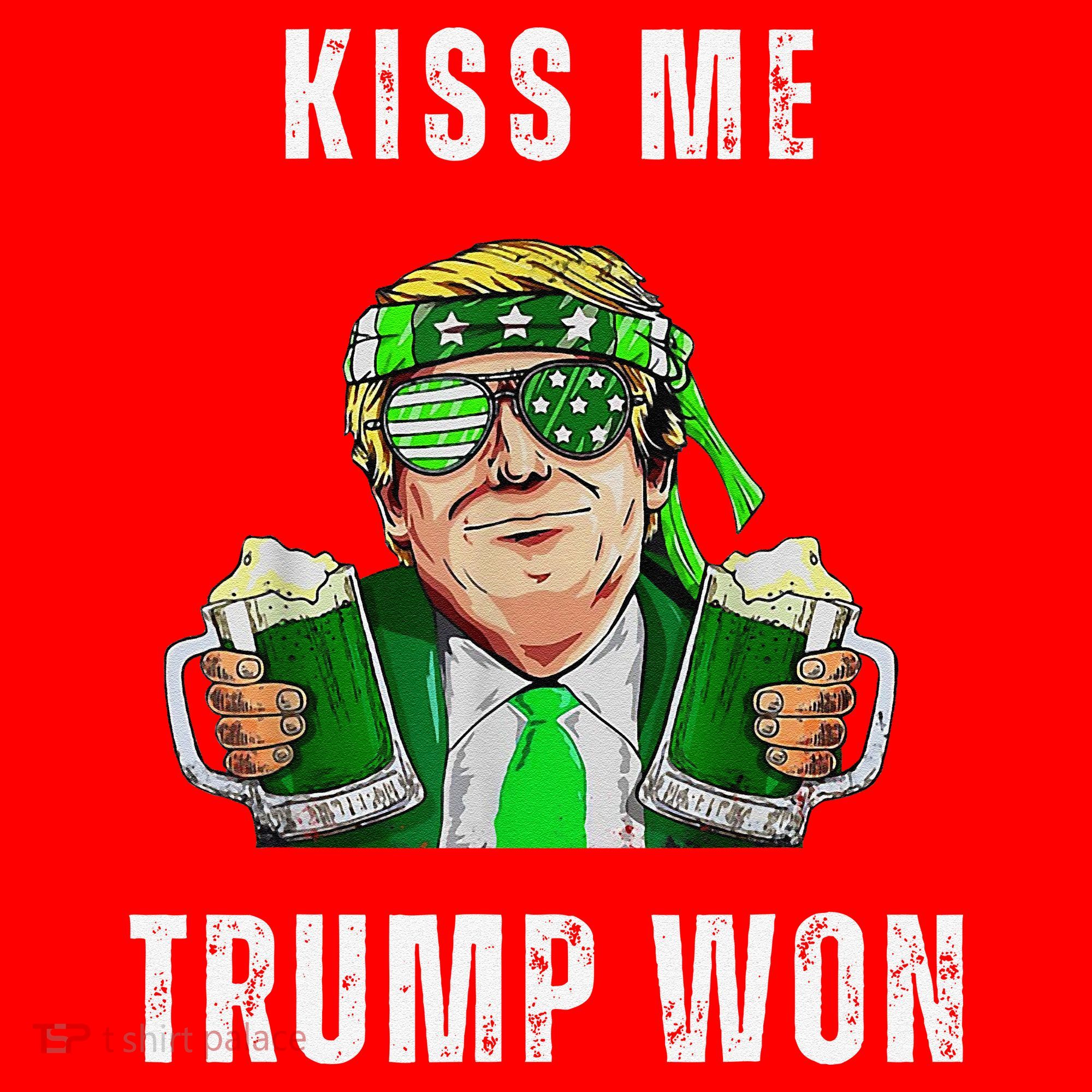 Republican St Patricks Day Kiss Me Trump Won For Santa Hat