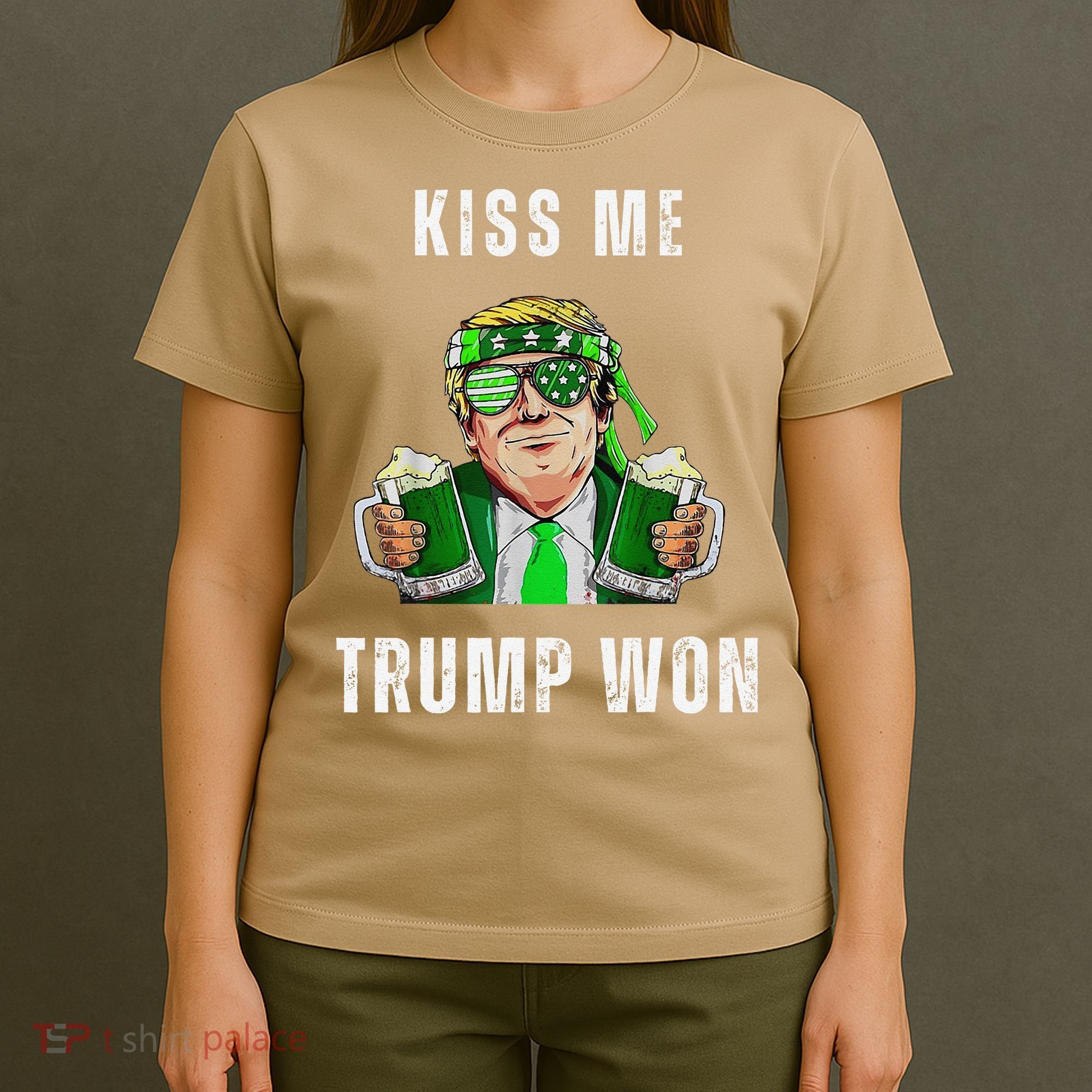 Republican St Patricks Day Kiss Me Trump Won For T-Shirt