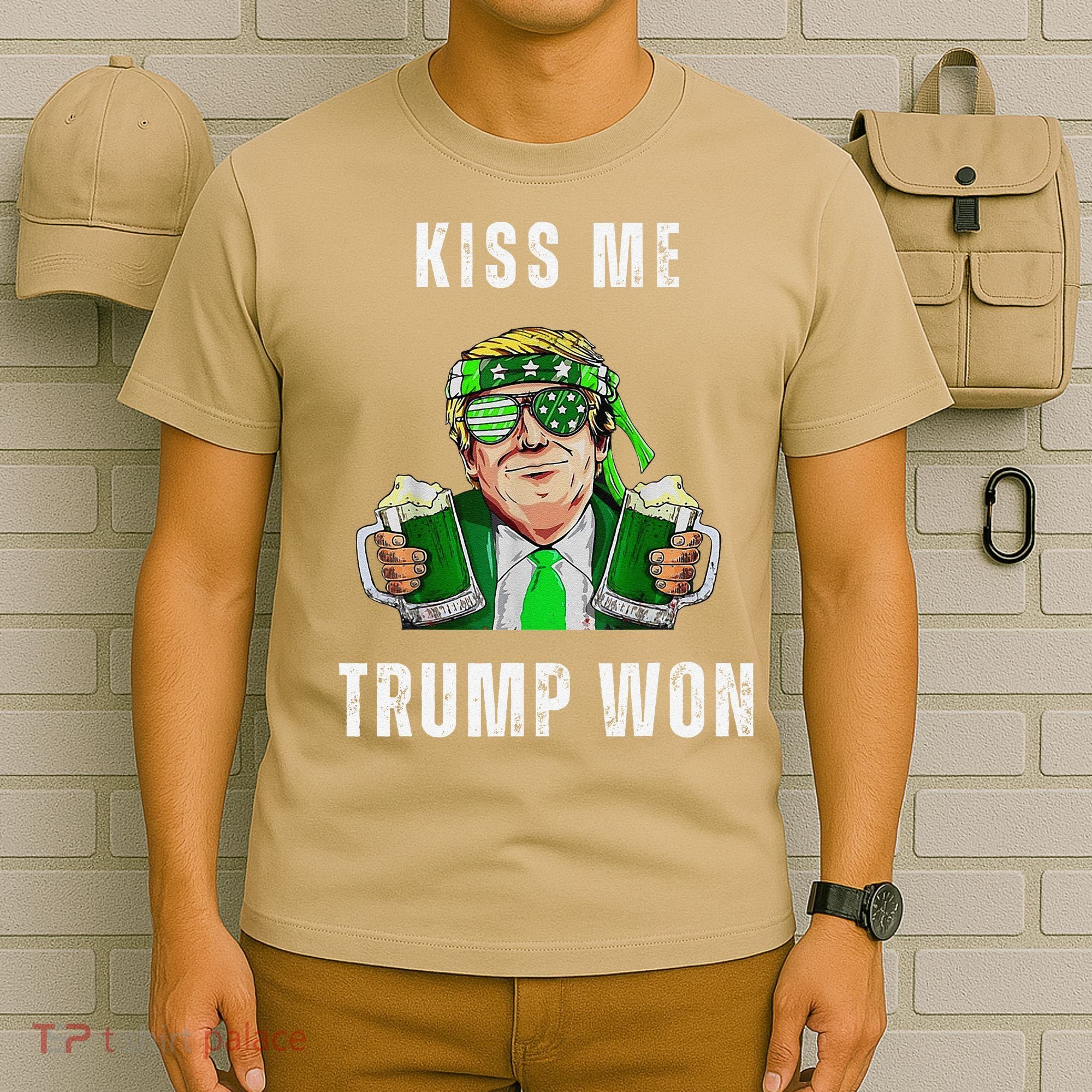 Republican St Patricks Day Kiss Me Trump Won For T-Shirt