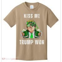 Republican St Patricks Day Kiss Me Trump Won For Kids T-Shirt thumb 0