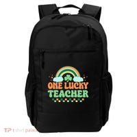Retro St Patricks Day One Lucky Teacher Backpack thumb 0