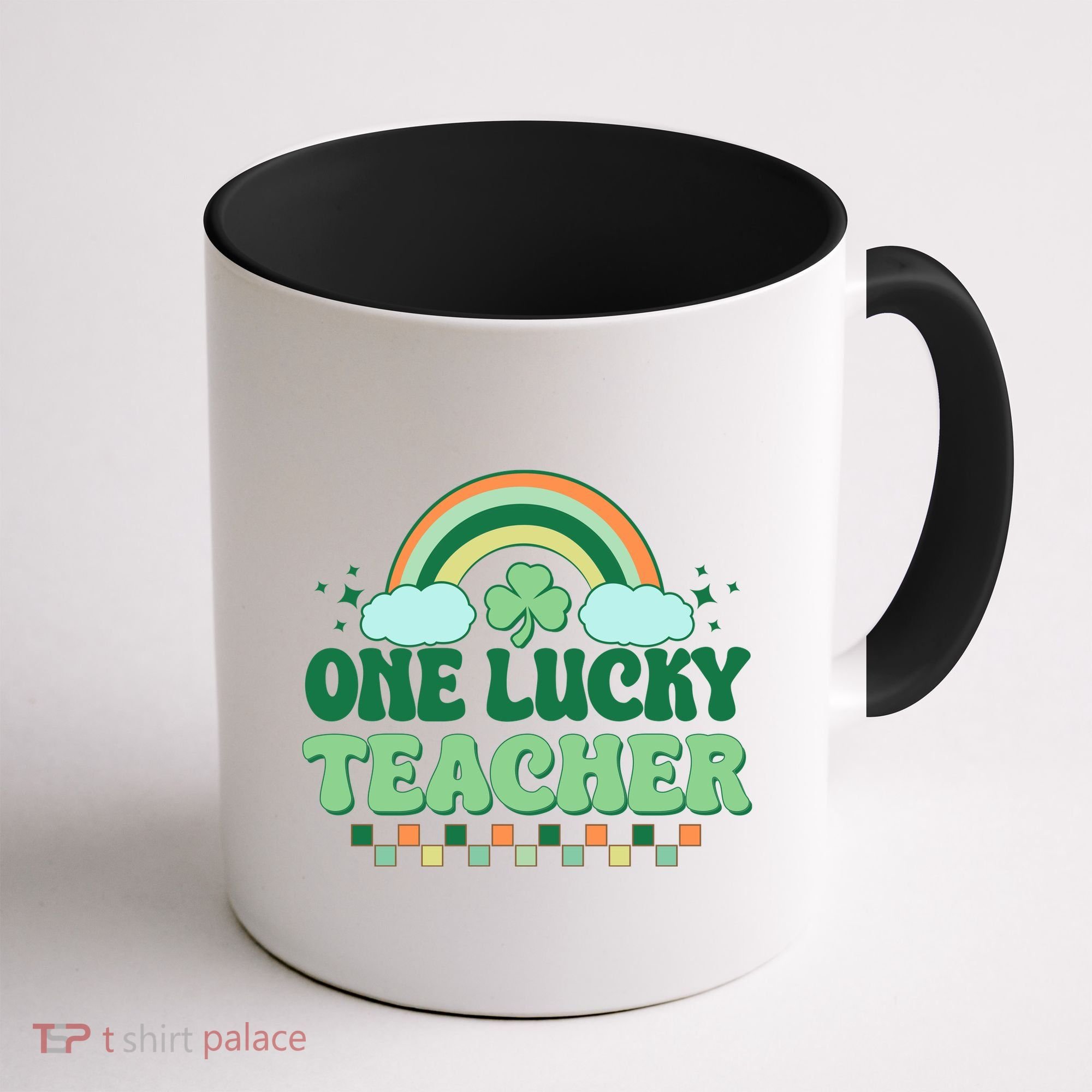 Retro St Patricks Day One Lucky Teacher Coffee Mug