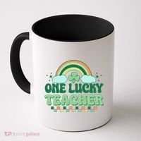 Retro St Patricks Day One Lucky Teacher Coffee Mug thumb 0