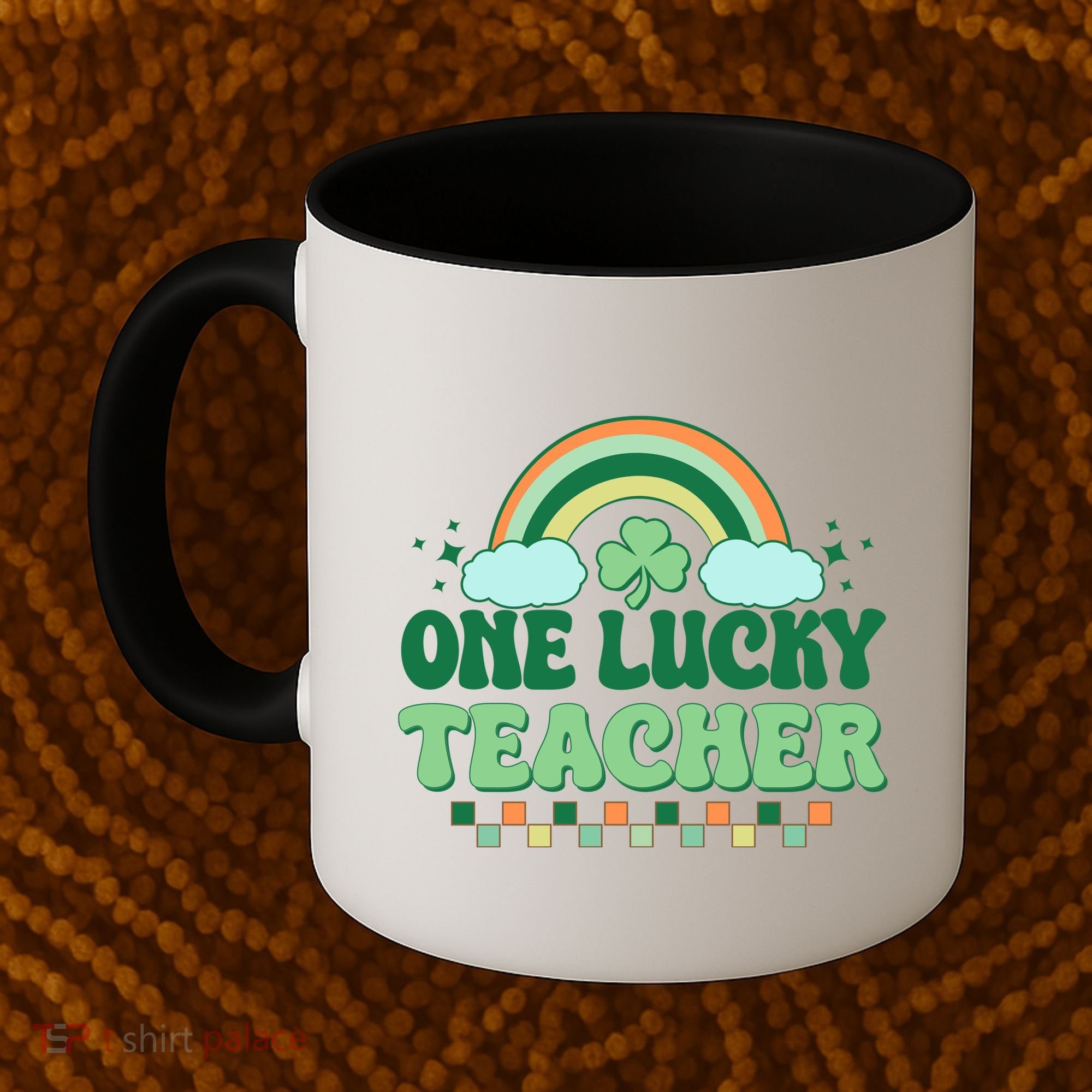 Retro St Patricks Day One Lucky Teacher Coffee Mug