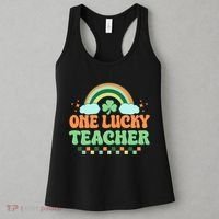 Retro St Patricks Day One Lucky Teacher Women's Tank Top thumb 3