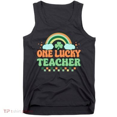 Retro St Patricks Day One Lucky Teacher Tank Top