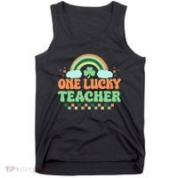 Retro St Patricks Day One Lucky Teacher Tank Top thumb 0