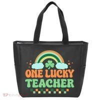 Retro St Patricks Day One Lucky Teacher Tote Bag thumb 0
