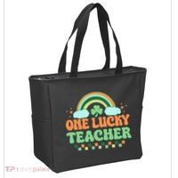 Retro St Patricks Day One Lucky Teacher Tote Bag thumb 2