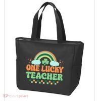 Retro St Patricks Day One Lucky Teacher Tote Bag thumb 3