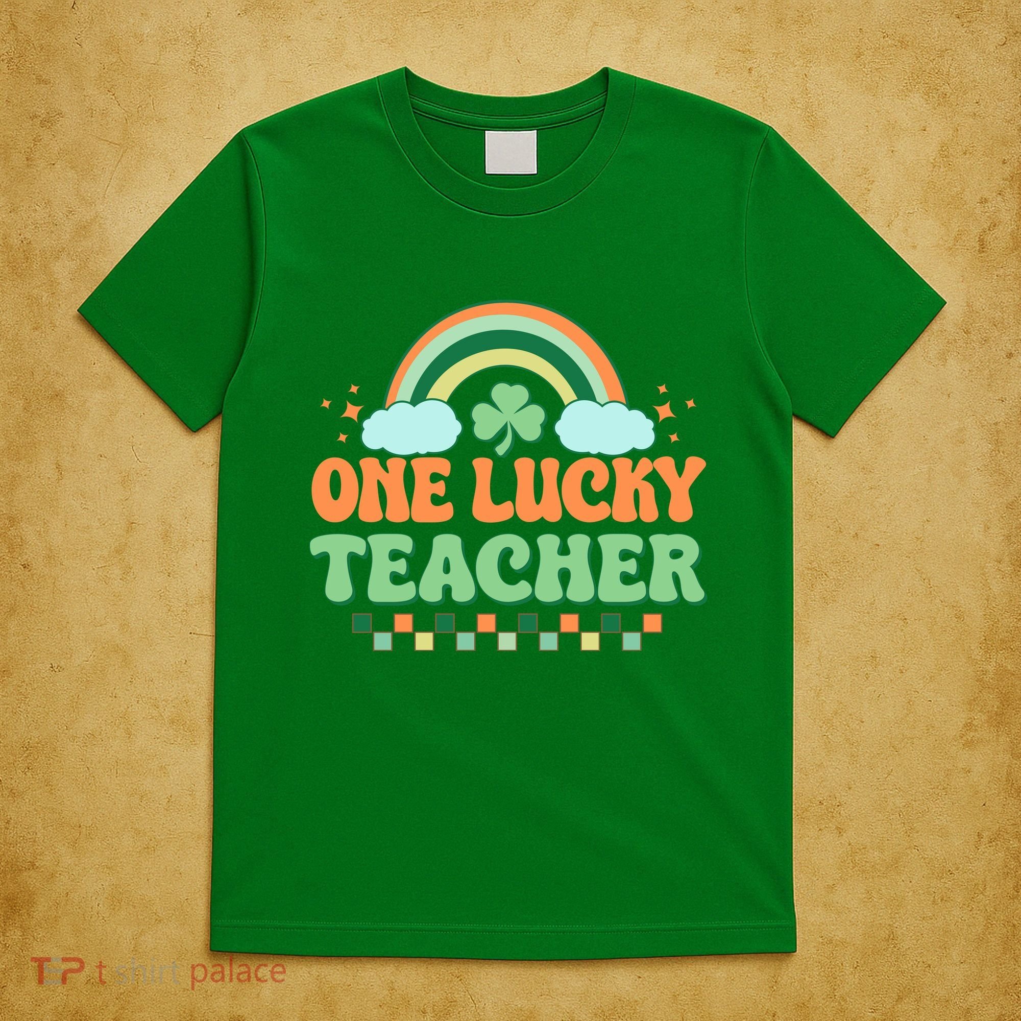 Retro St Patricks Day One Lucky Teacher T-Shirt