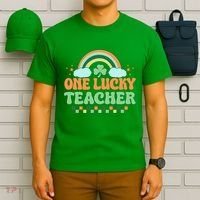Retro St Patricks Day One Lucky Teacher T-Shirt thumb 6