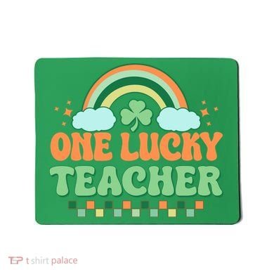 Retro St Patricks Day One Lucky Teacher Mousepad