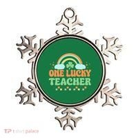 Retro St Patricks Day One Lucky Teacher Ornament thumb 0